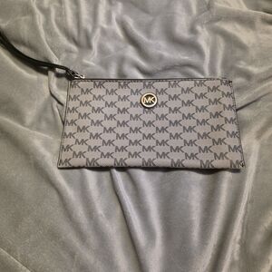 Michael Kors Gray Monogram Wristlet